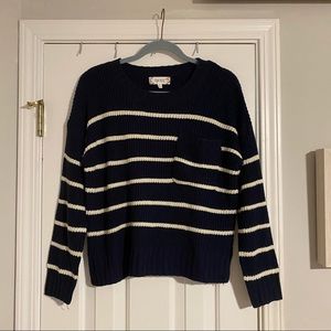 Pink Rose Striped Sweater